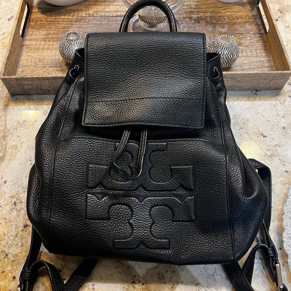 Tory Burch Black Leather Backpack
